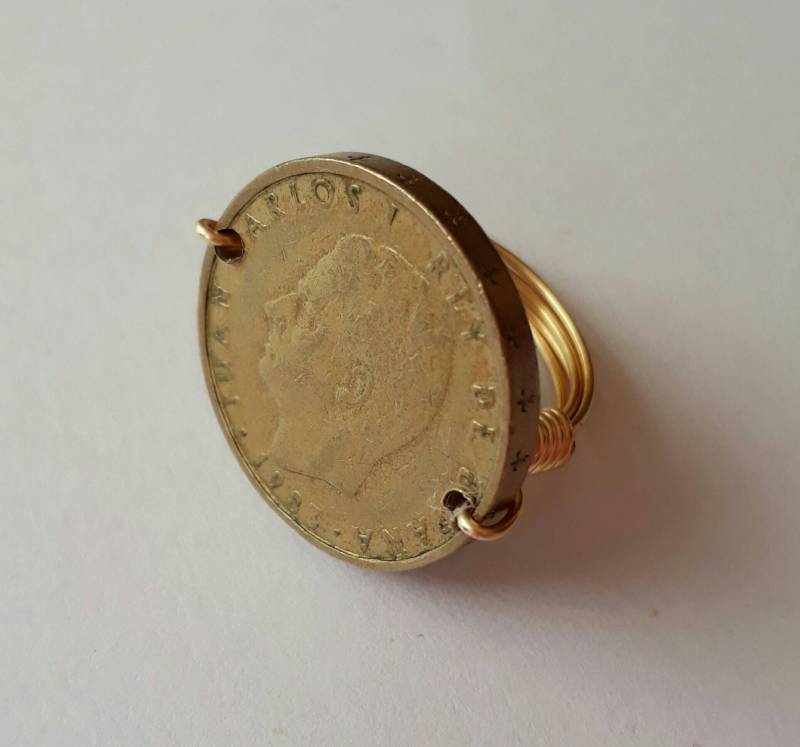 Spanien 100 Peseten Draht Gewickelt Ring von CoinCutters