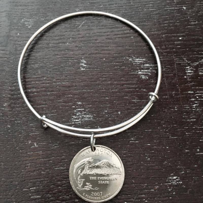 Washington State Quarter Erweiterbare Draht Armreif von CoinCutters