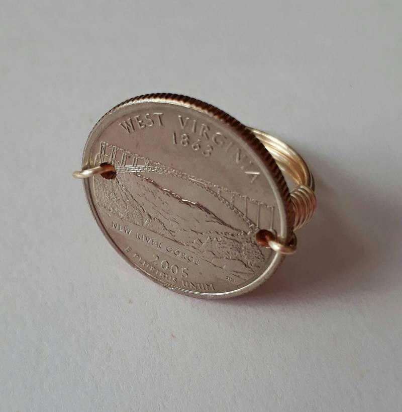 West Virginia State Viertel Draht Gewickelt Ring von CoinCutters