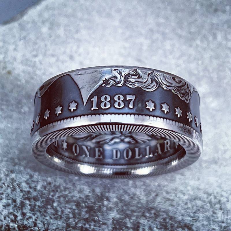 1878 Bis 1921 Morgan Silber Dollar Münzring 90% Silber Wähle Dein Jahr Ehering Verlobung Schmuck von CoinRingCreation