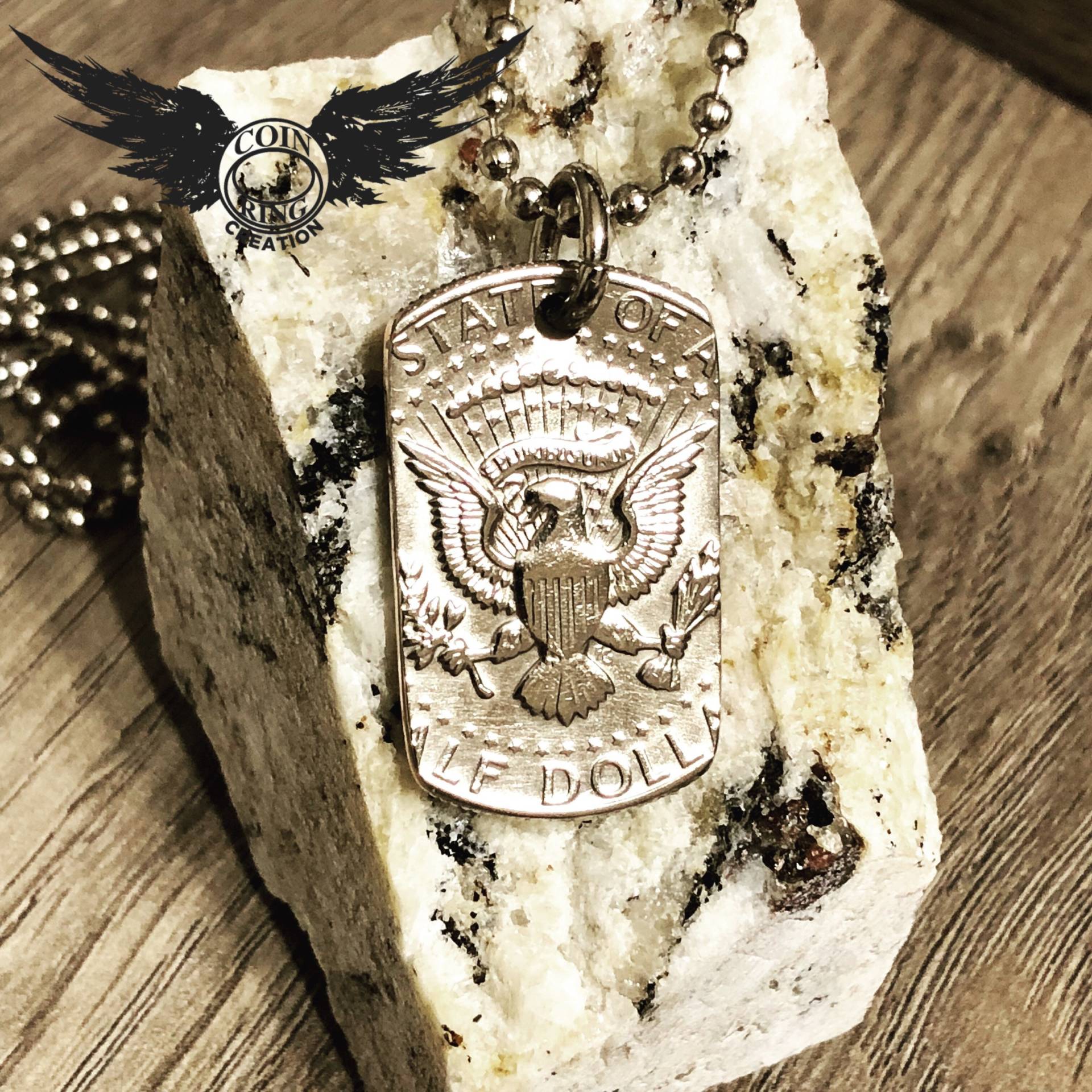 1971 Bis 2022 Halber Dollar Anhänger Kennedy 50 Cent Münze Plattiertes Us Militär Silberfarbe Schmuck von CoinRingCreation