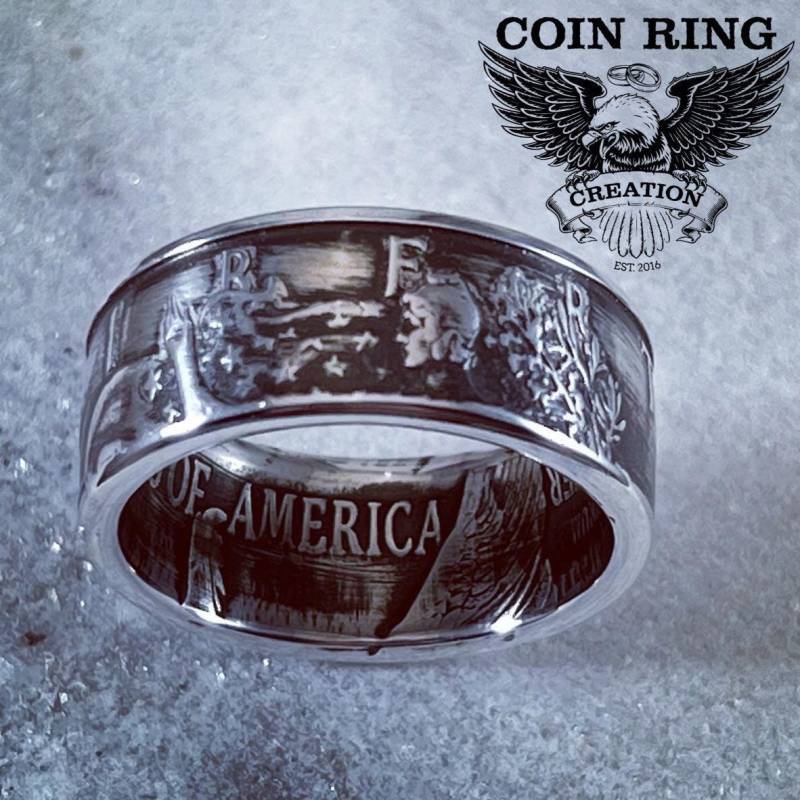 1986 Bis 2025 Silber Dollar Münze Ring 99, 99% Adler Ehering Freiheit Schmuck Bräutigam Verlobte Verlobung Liebe 1986 Bis 2025 Silber Dollar Münze Ring 99, 99% Adler Ehering Freiheit Schmuck Bräutigam Verlobte Verlobung Liebe von CoinRingCreation