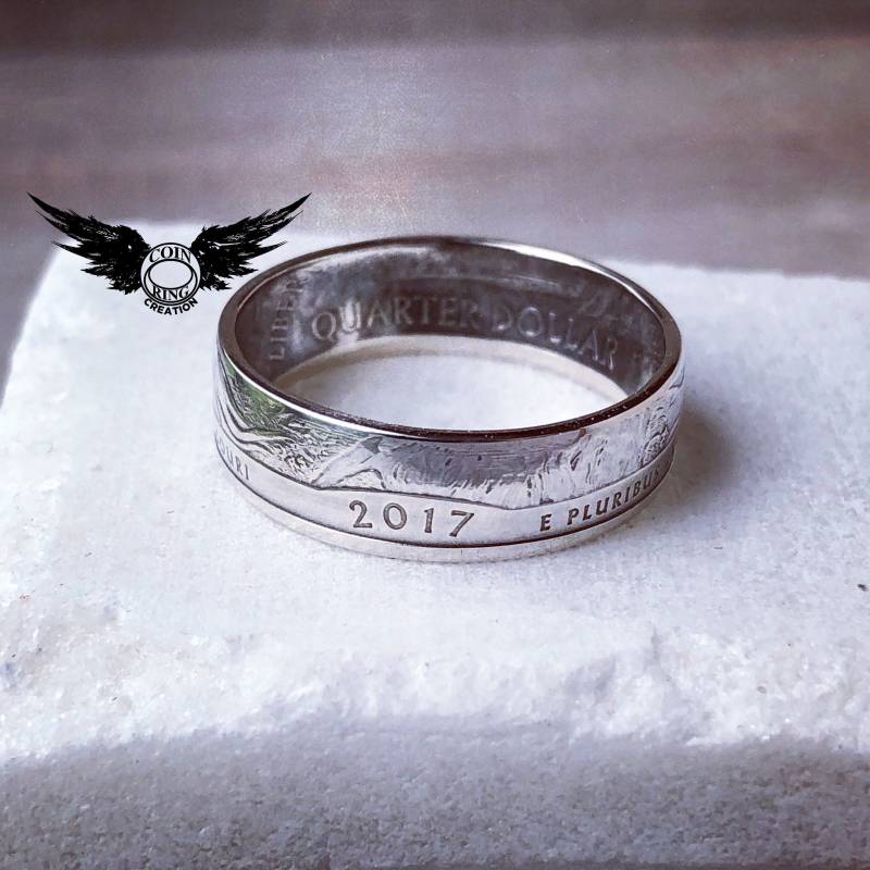 1999 Bis 2009 Silver State Münze Ring Wählen Sie Ihren Zustand Oder Gebiet 90% Silber 25 Cent Zwei Stück Münzenring Us Usa Schmuck von CoinRingCreation
