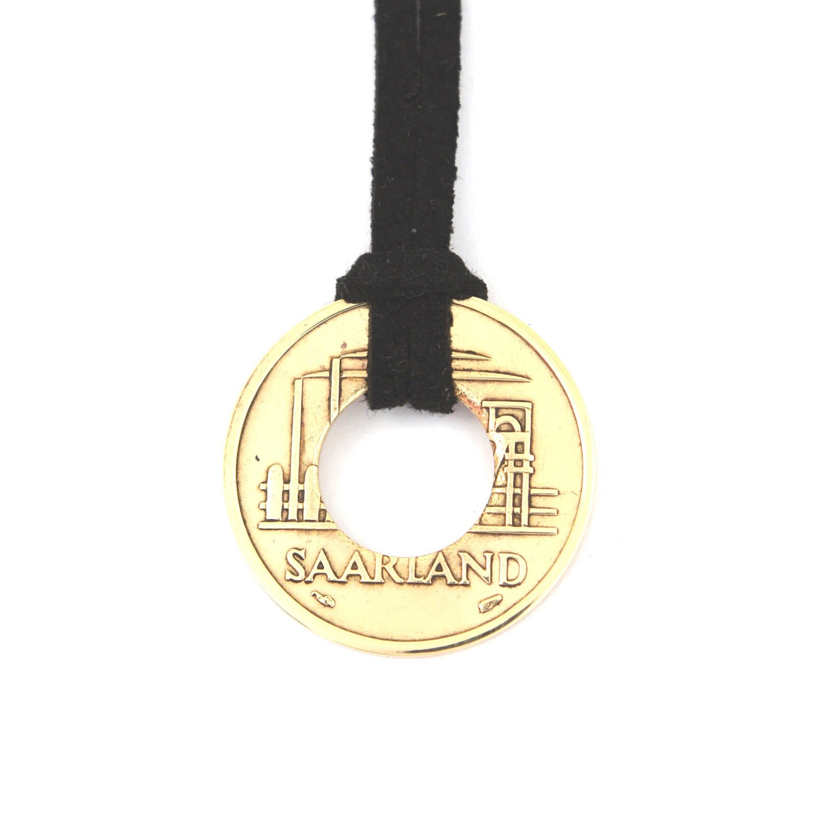 Halskette Münze/ Rund/Kette Lederband 20 Franken Saarland Upcycled Münze Schmuck von CoinRingFactorySaar