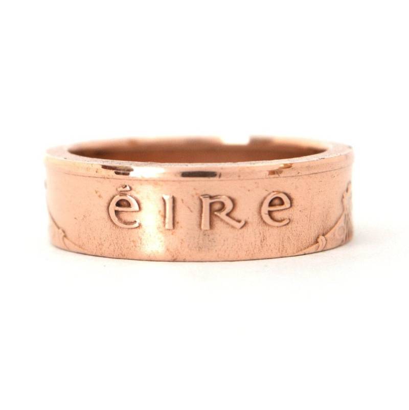 Münzring Coin Ring Irland 1 Pingin Größe 1/2 - 8 Handgefertigt Ring Münzschmuck von CoinRingFactorySaar