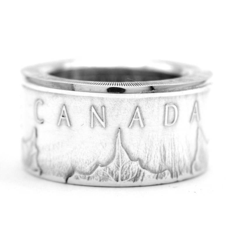 Münzring Coin Ring Kanada 5 Dollars 999Er Silber 1 Unze Größe 9 - 15 Handgemacht Ring Münze von CoinRingFactorySaar