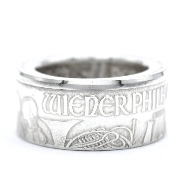 Münzring Coin Ring Österreich Wiener Philharmoniker 999Er Silber 1 Unze Größe 9 - 15 Handgemacht Ring Münze von CoinRingFactorySaar