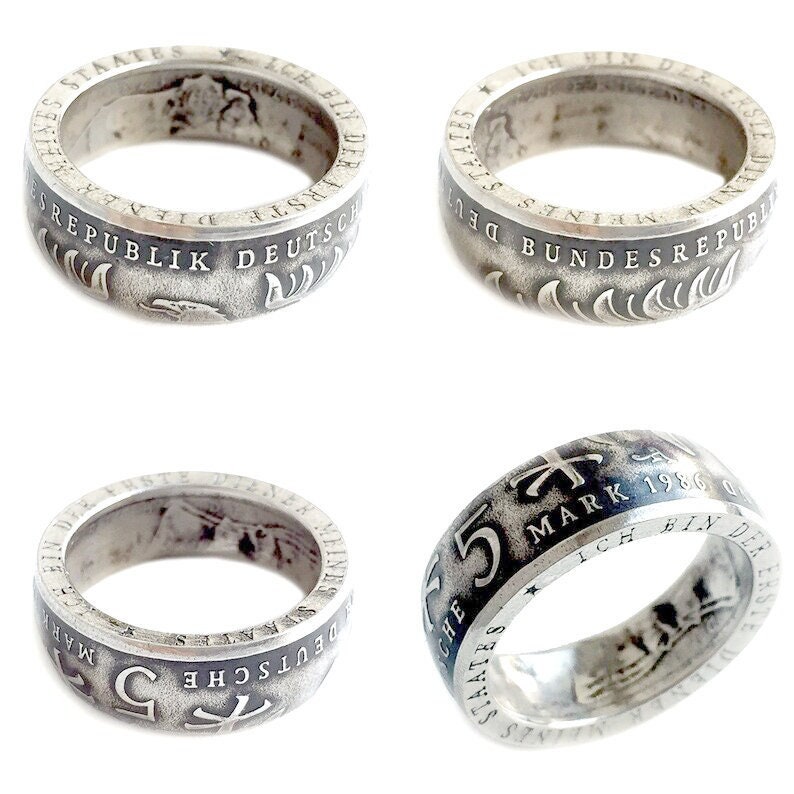 Deutschland Münzring - Deutsche German 5 Marks 1986 Super Als Geschenk Ringe Von Münzen Doppelseitig Aus Deutschland Münzring - Deutsche German 5 Marks 1986 Super Als Geschenk Ringe Von Münzen Doppelseitig Aus von CoinRingsStudio