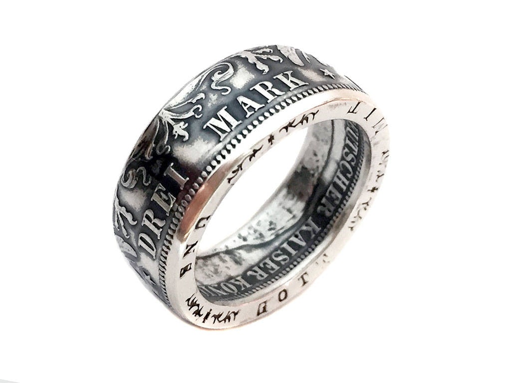 Drei Mark Ring - Deutsches Reich Silber 3 Deutschland Preußen Vip Münzring Luxus Schmuck Drei Mark Ring - Deutsches Reich Silber 3 Deutschland Preußen Vip Münzring Luxus Schmuck von CoinRingsStudio