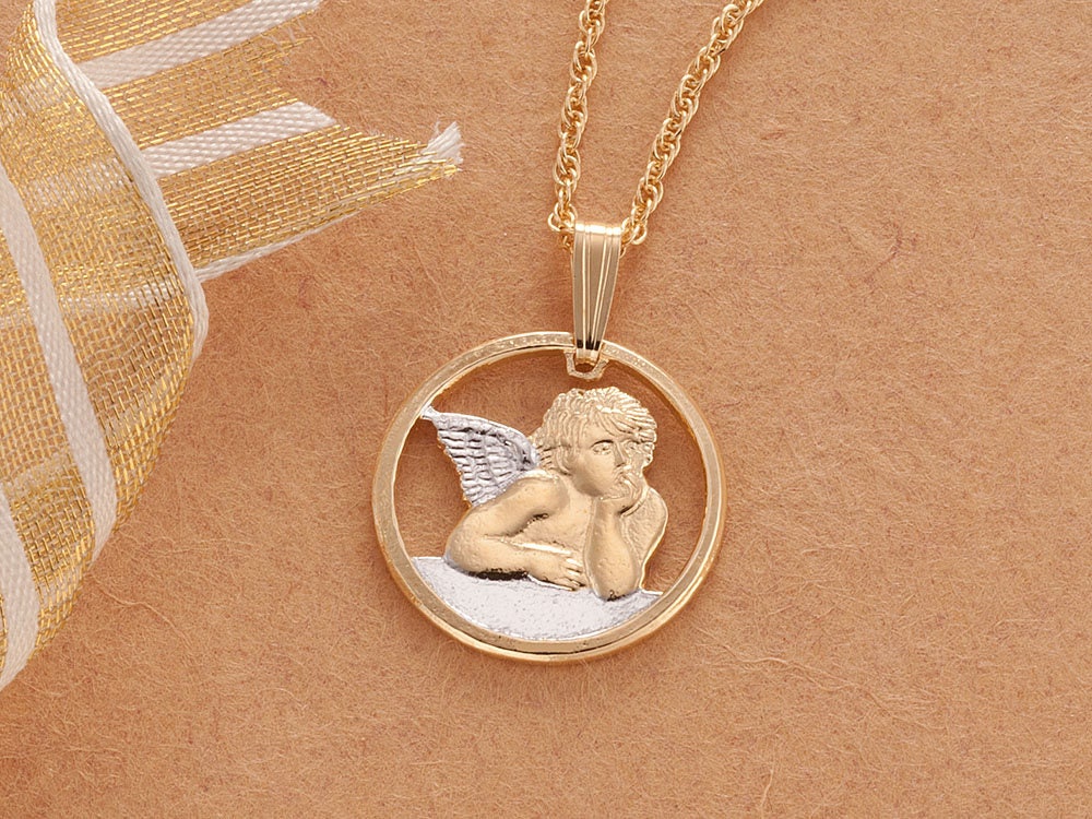 Engel Anhänger, Michaelangelos Medaillon Handgeschnitten, 5/20 cm Durchmesser, | #r 916 Engel Anhänger, Michaelangelos Medaillon Handgeschnitten, 5/20 cm Durchmesser, | #r 916 von Coinjewelry