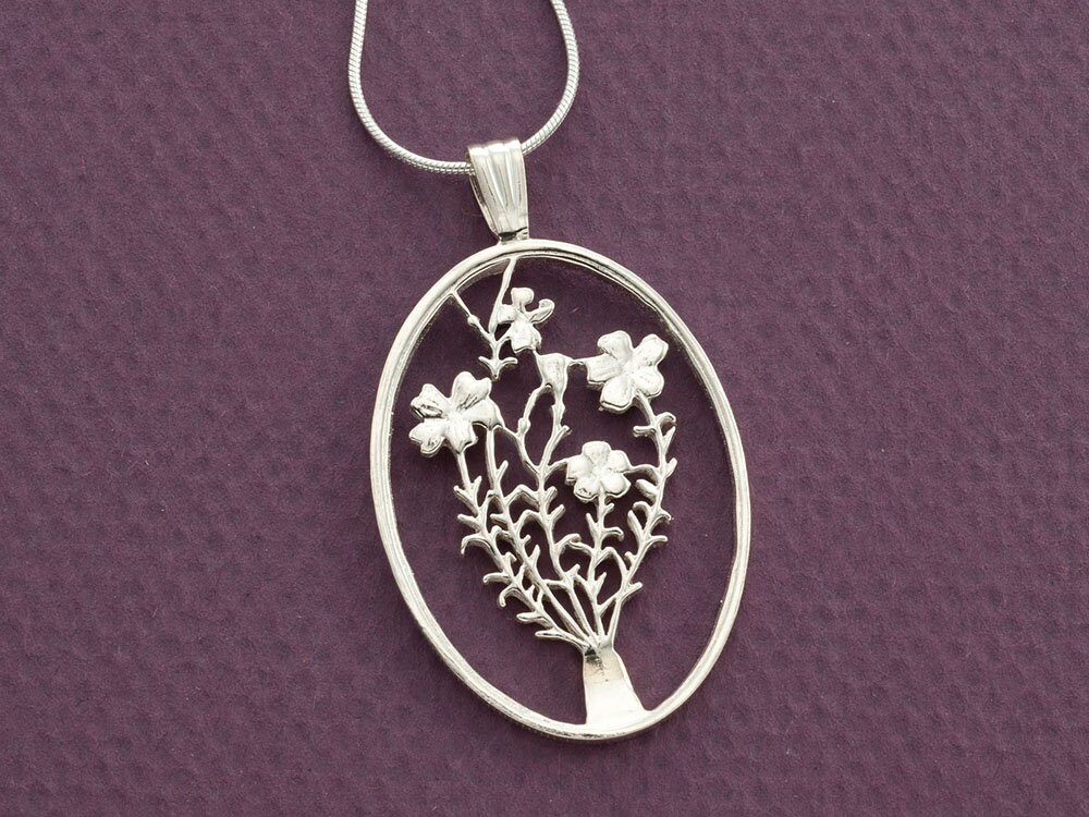 Hand Geschnitten Sterling Silber Blume Münze Anhänger - Blumen Schmuck Hand Geschnitten Sterling Silber Blume Münze Anhänger - Blumen Schmuck von Coinjewelry