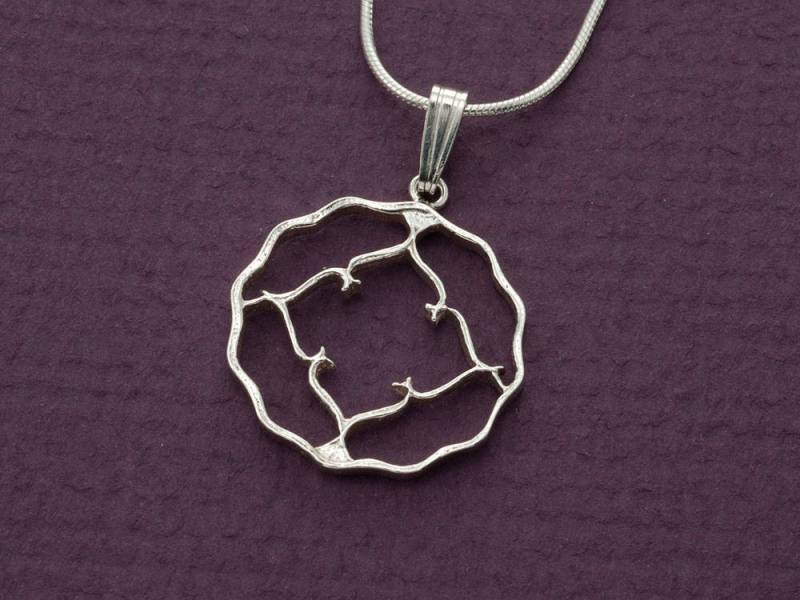Handgeschnittener British India Münze Anhänger Sterling Silber One Anna von Coinjewelry