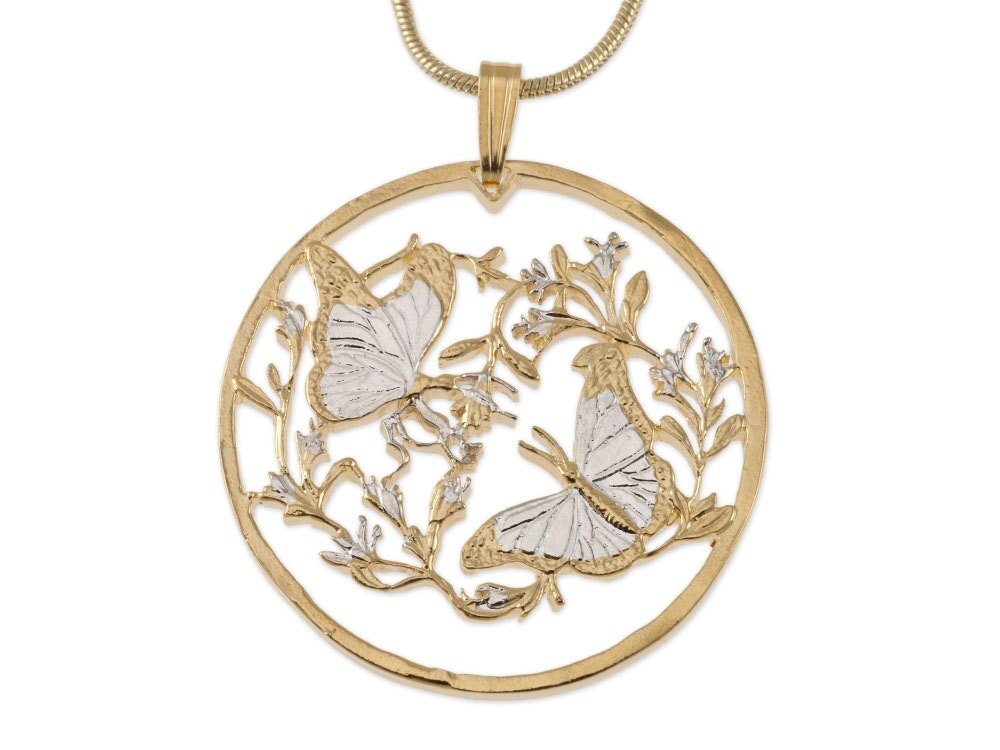 Monarchfalter Anhänger & Halskette, Bermuda Ein Dollar Schmetterling Münze, | #k 493 Monarchfalter Anhänger & Halskette, Bermuda Ein Dollar Schmetterling Münze, | #k 493 von Coinjewelry
