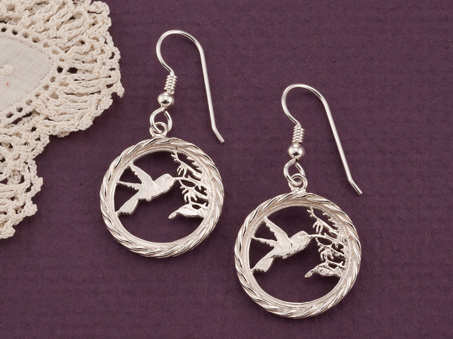 Silber Kolibri Ohrringe, Schmuck, Sterling | # 596Es Silber Kolibri Ohrringe, Schmuck, Sterling | # 596Es von Coinjewelry