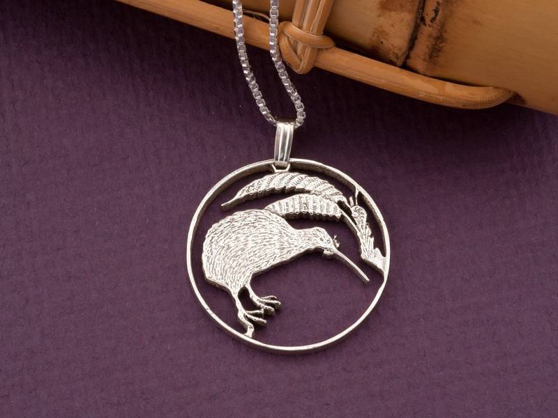sterling Silber Kiwi Anhänger Neuseeland Münzschmuck von Coinjewelry