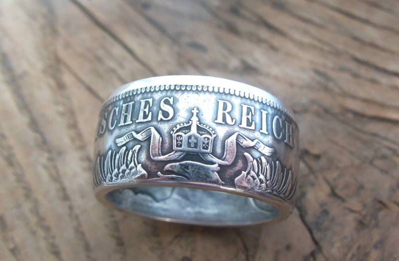 Deutschland Silbermünzenring 5 Mark 1874-1876 - Deutsches Münzring 5-Mark-Münzring Souvenir Aus Fünf Deutschland Silbermünzenring 5 Mark 1874-1876 - Deutsches Münzring 5-Mark-Münzring Souvenir Aus Fünf von CoinringUkraine