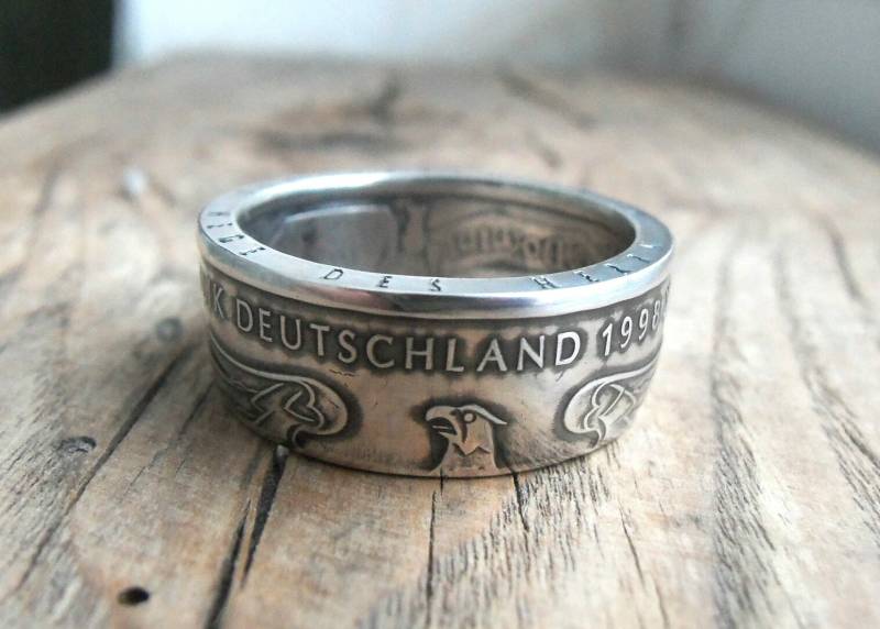 Deutschland Silbermünzenring - Deutsches Münzring Bundesrepublik 10 Mark 1998 Ring Aus Detsche von CoinringUkraine