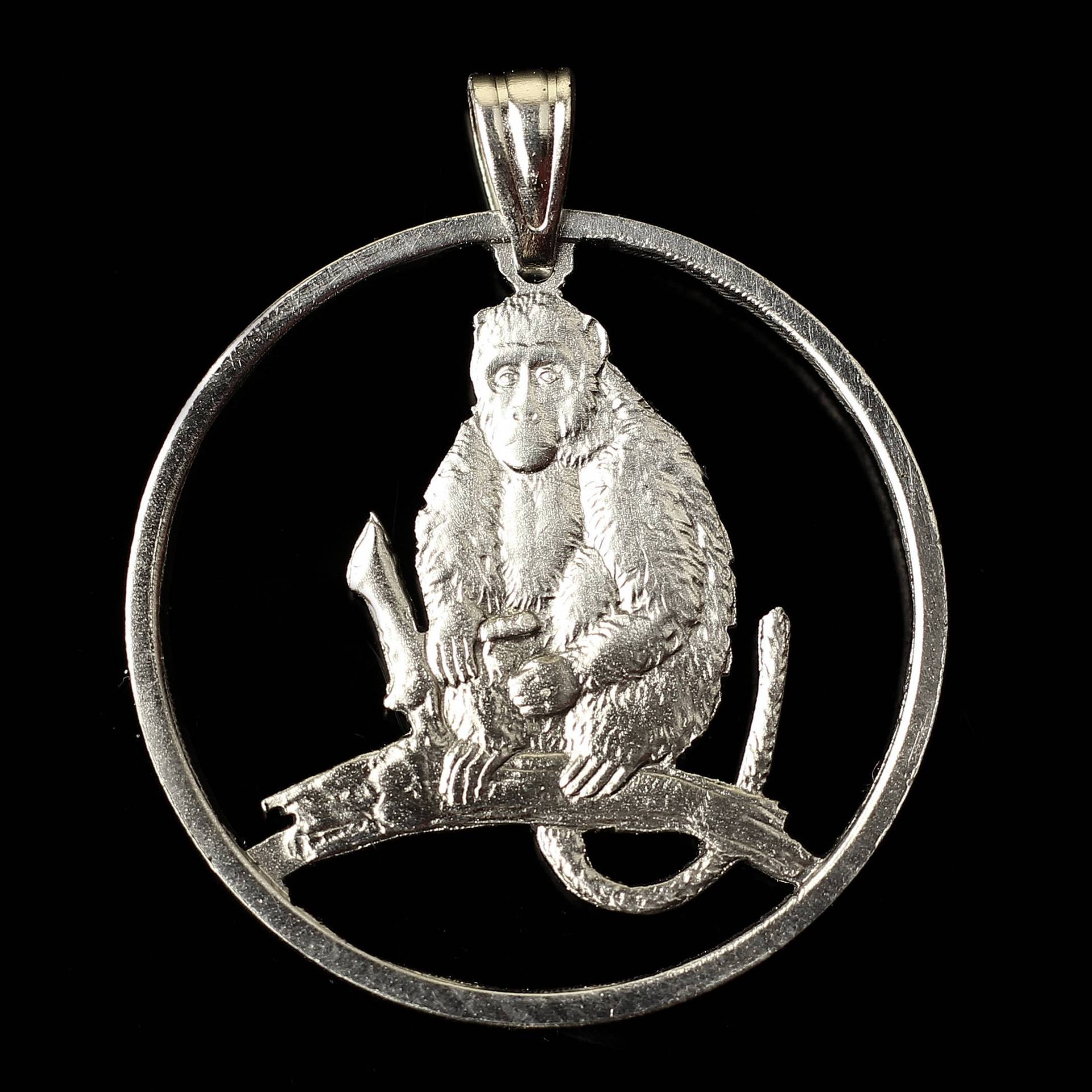 Affe Koch-Inseln Elizabeth 1 Cent Cut Münze Anhänger Mit Halskette British Uk von CoinsJeweller