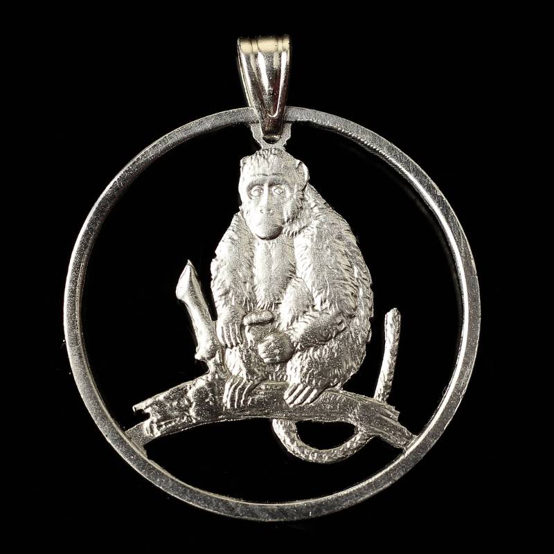 Affe Koch-Inseln Elizabeth 1 Cent Cut Münze Anhänger Mit Halskette British Uk von CoinsJeweller