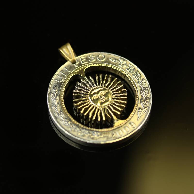 Argentinien 1 Peso Münzanhänger Mit Kette Sol De Mayobuenos Aires Córdoba Rosario #2 von CoinsJeweller