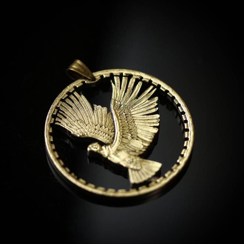 Chile 10 Centesimos Münzanhänger Mit Halskette Condor Santiago Mapuche Andes Antofogasta. Hand Geschnitten von CoinsJeweller