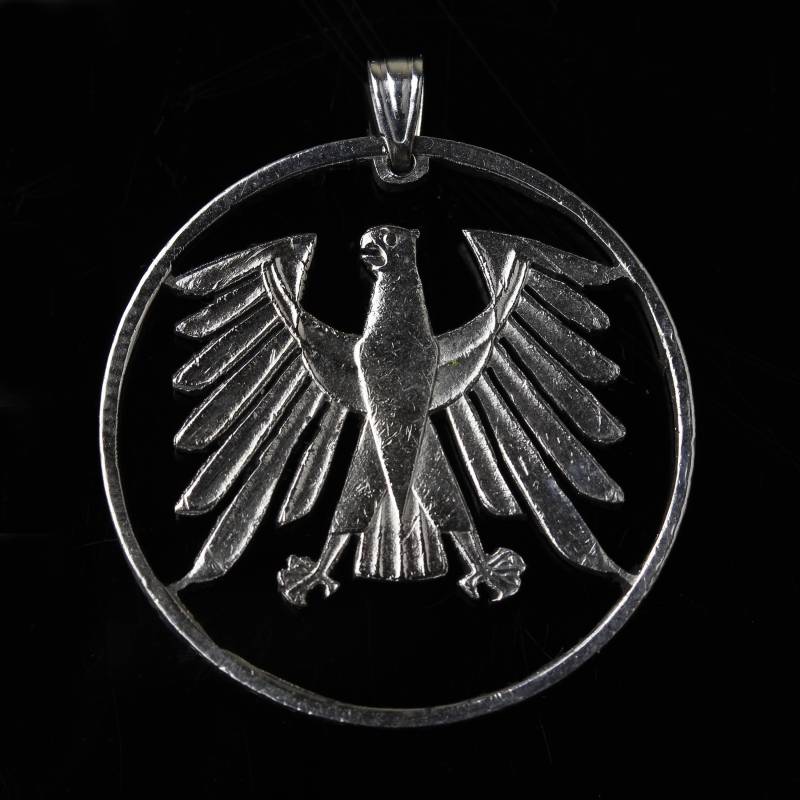Deutschland 5 Mark 1991 Geschnittener Münzanhänger Geflügelter Adler Berlin Bayern München von CoinsJeweller