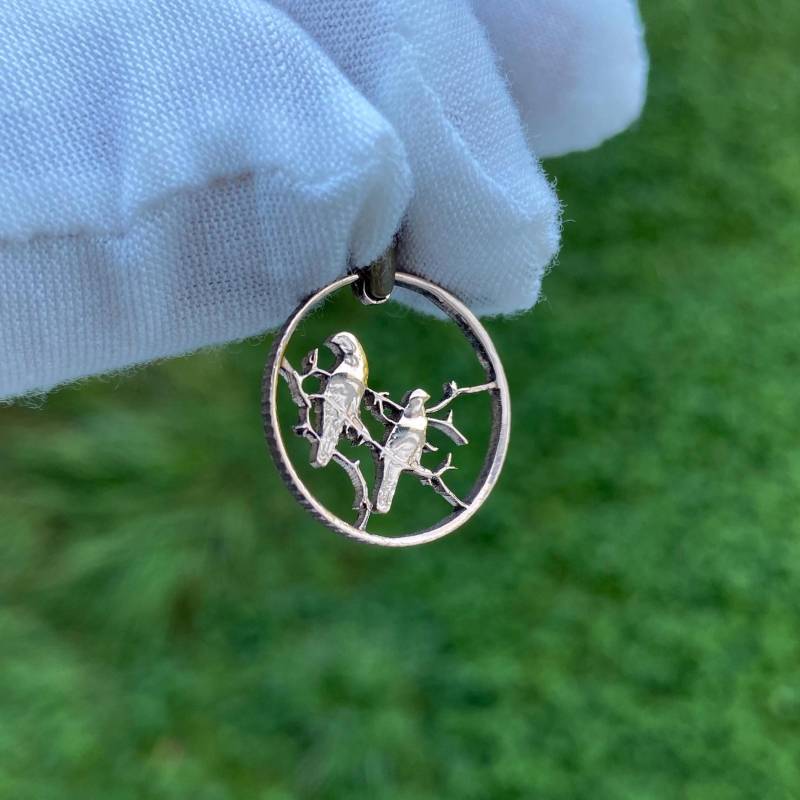 Südafrika 1 Cent Münzanhänger Love Vögel Kap Spatzen Johannesburg von CoinsJeweller