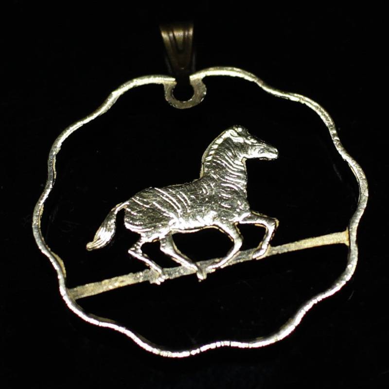 Tansania 1979 - 10 Senti Nickel-Messing Cut Münzanhänger Mit Halskette Präsident J.k. Nyerere Zebra , Hand Geschnitten von CoinsJeweller