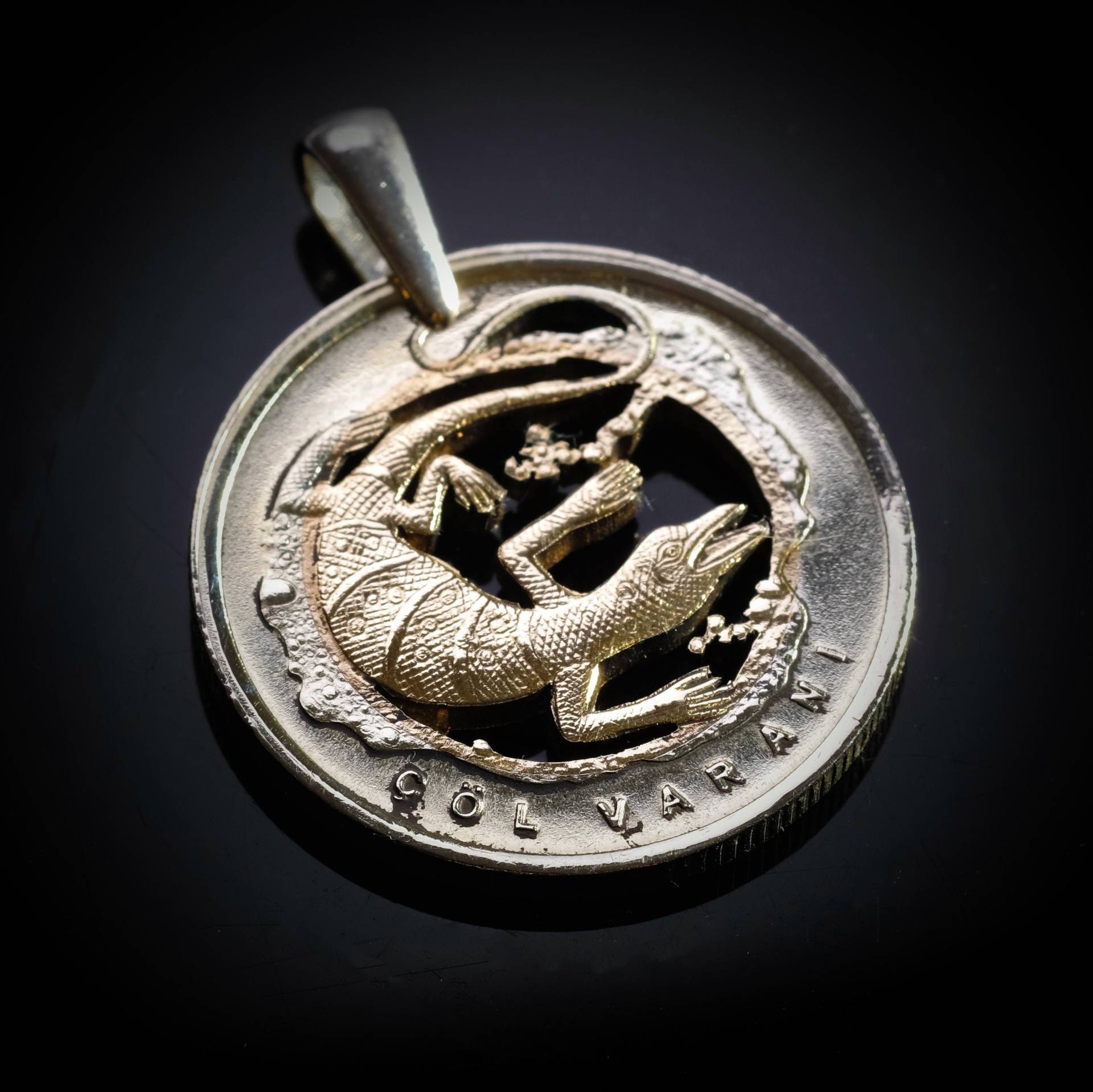 Türkei 1 Lira 2015 Desert Monitor Ankara Gedenk Bimetall Unc Cut Münzanhänger Mit Halskette von CoinsJeweller