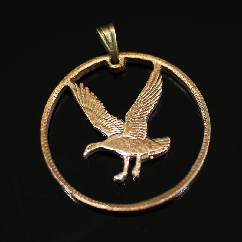 Upland Goose Cut Anhänger Und Halskette Falkland Inseln Zwei Pence von CoinsJeweller