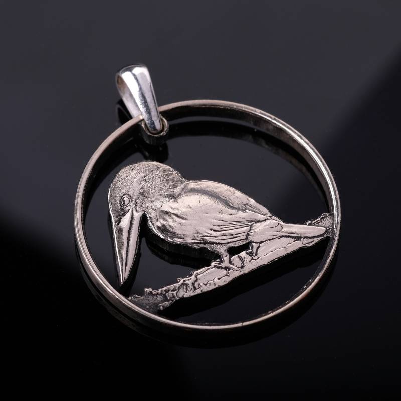 Vogel | Cyon Capensis Anhänger & Halskette Shetland-Inseln Cut Coin von CoinsJeweller