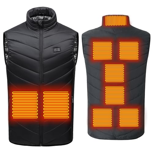 Coinsyyds Beheizbare Weste damen Herren,Beheizte Weste motorrad, Wärmeweste mit 9 Heizzonen 3 Einstellbare Wärmestufe, Heizjacke Elektrisch Heizwesten für Winter Outdoor Wandern L (Ohne Powerbank) von Coinsyyds