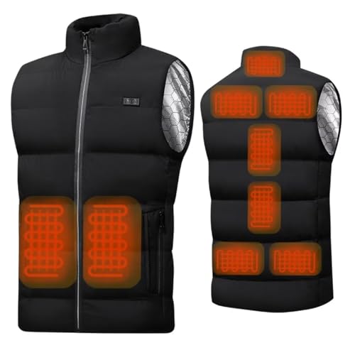 Coinsyyds Beheizte Weste Herren, Beheizbare Weste Damen mit 9 Heizzonen 3 Einstellbare Wärmestufe, Heizjacke Elektrisch Heizwesten Wärmeweste für Winter Outdoor Wandern (Ohne Powerbank) von Coinsyyds