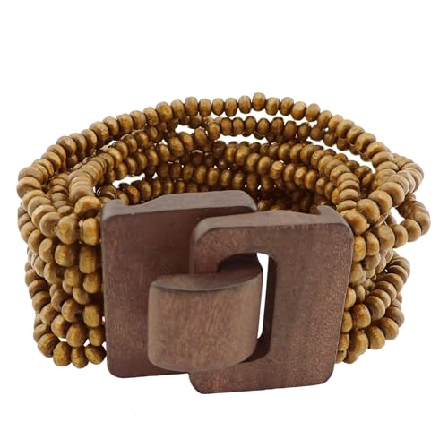 Coiris Mehrschichtige Rocailles-Perlen breiter Armreif Strang-Armband für Frauen (BR1199) von Coiris