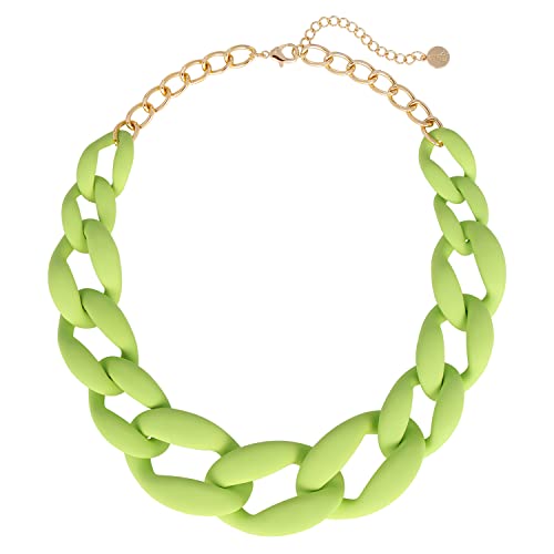 Coiris Statement Chunky Acryl Kette Link Choker Halskette Mode Frauen Halsband Halsketten Acryl Harz Kette Halskette, Acryl, Kein Edelstein von Coiris