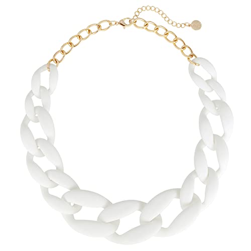 Coiris Statement Chunky Acryl Kette Link Choker Halskette Mode Frauen Halsband Halsketten Acryl Harz Kette Halskette, Acryl, Kein Edelstein von Coiris