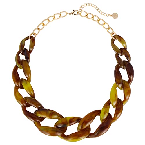 Coiris Statement Chunky Acryl Kette Link Choker Halskette Mode Frauen Halsband Halsketten Acryl Harz Kette Halskette, Acryl, Kein Edelstein von Coiris