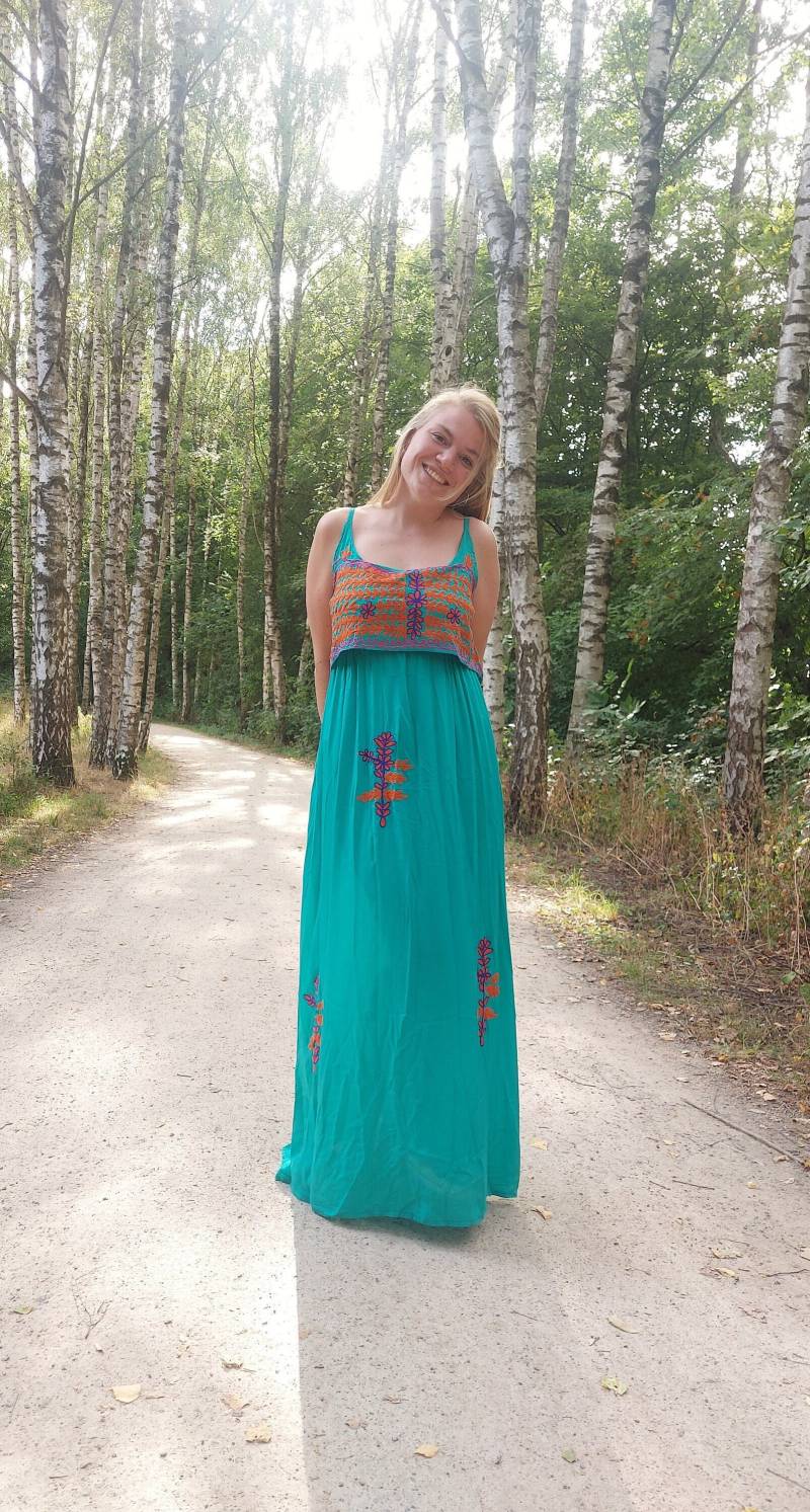 Einzigartiges Plus Size Einfache Hochzeit Maxi Panel Kleid, Einheitsgröße Stilvoll Mit Stickerei Bequem Verstellbaren Trägern, Boho Fairy Goddess von Coisas4u