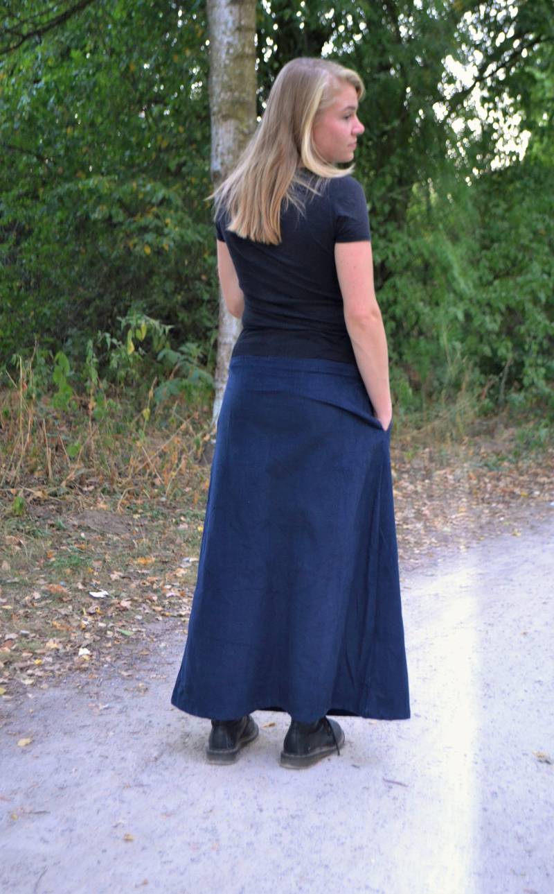 Langer Bleistifttaschenrock Aus Cord, Boho Dünner, Weicher Cordgröße Xs-Xxl, Loungewear Casual Easywear Look, Maxi Stilvolle, Bescheidene Kleidung von Coisas4u