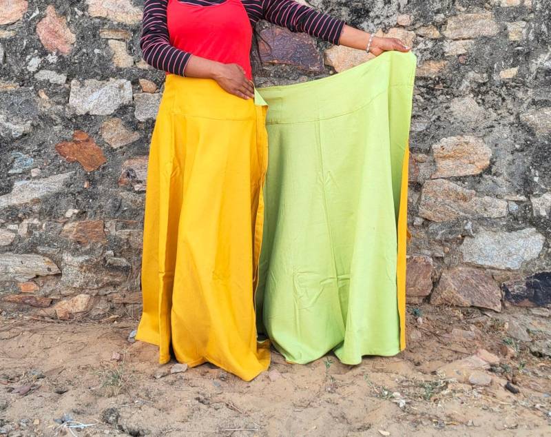 Langer Wickelrock Elegant Boho Maxi 100% Weicher Baumwolle, Wenderock Gelb & Mint Einheitsgröße, Stilvoll Vielseitig Bequem Tolles Geschenk von Coisas4u