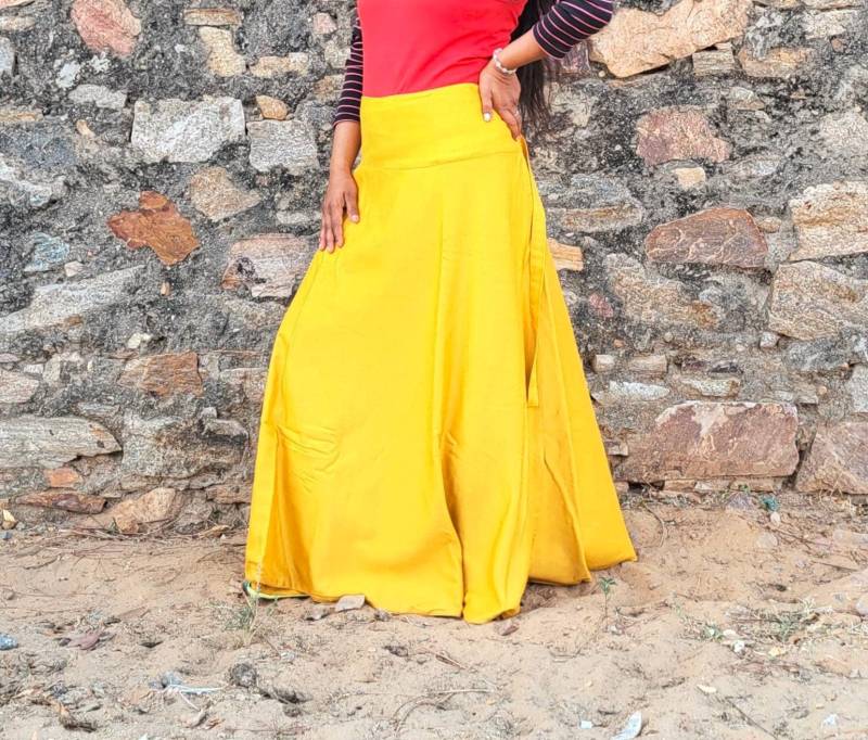 Langer Wickelrock Elegant Boho Maxi 100% Weicher Baumwolle, Wenderock Gelb & Mint Einheitsgröße, Stilvoll Vielseitig Bequem Tolles Geschenk von Coisas4u