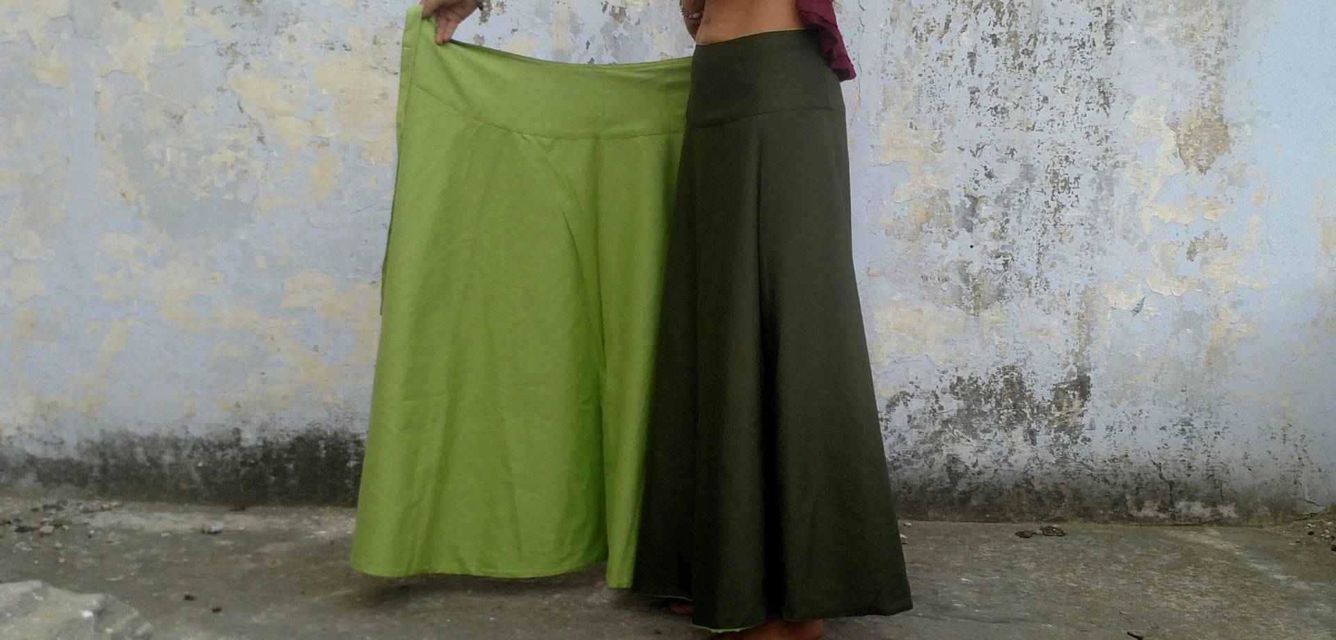 Langer Wickelrock Elegant Boho Maxi 100% Weicher Baumwolle Wenderock Army Grün & Lime Grün Einheitsgröße Stilvoll Vielseitig Tolles Mutter Geschenk Langer Wickelrock Elegant Boho Maxi 100% Weicher Baumwolle Wenderock Army Grün & Lime Grün Einheitsgröße Stilvoll Vielseitig Tolles Mutter Geschenk von Coisas4u