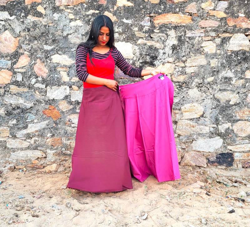 Langer Wickelrock Elegant Boho Maxi 100% Weicher Baumwolle Wenderock Lila & Pink Einheitsgröße Stilvoll Vielseitig Bequem Tolles Mutter Geschenk von Coisas4u