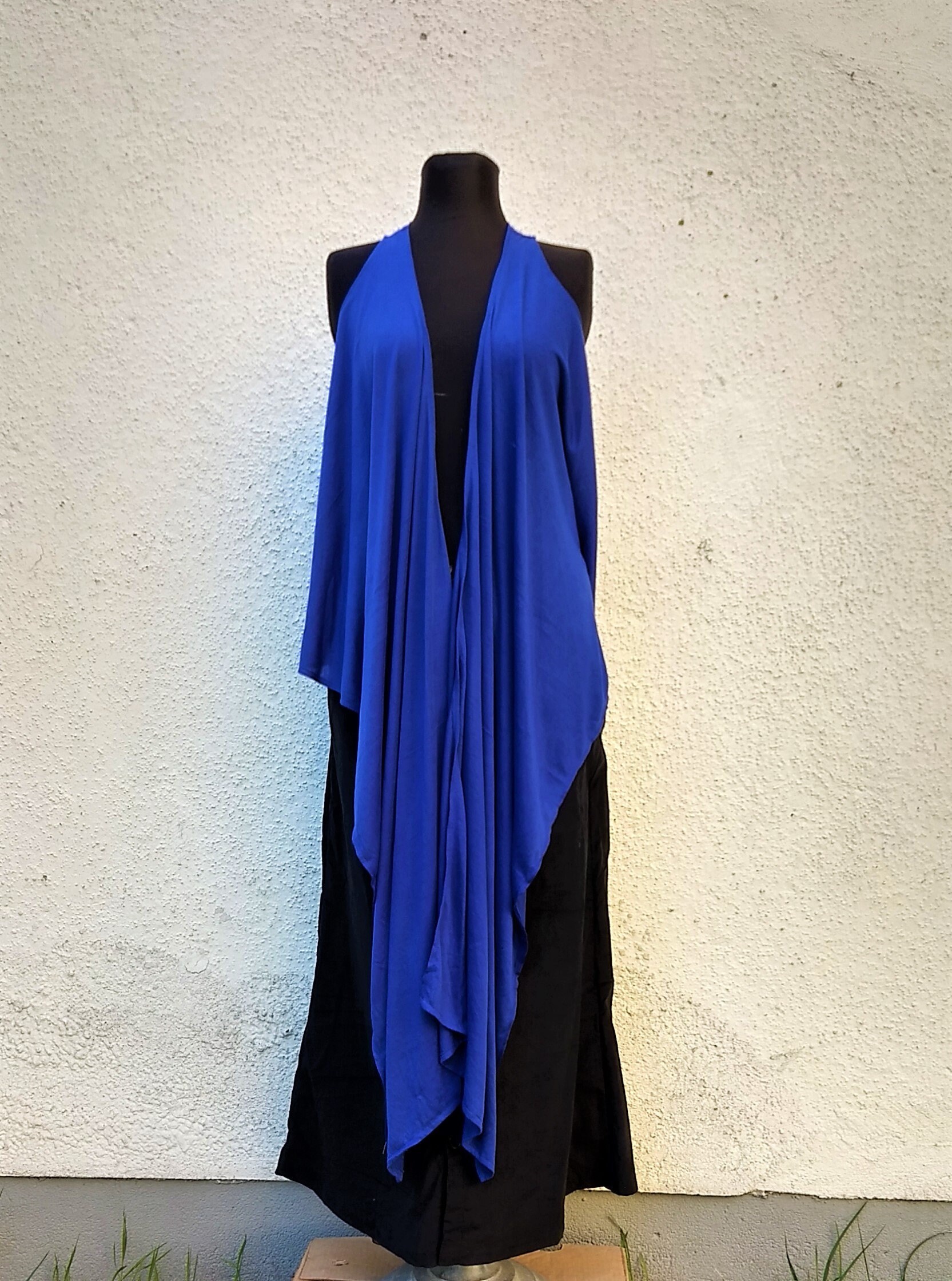 Wickeltop Royal Blau Jersey Sommer Vibe, Lässige Krawatte Für Den Alltag Bluse Frauen, Hippie Yoga Bequem Top, Passend Eu Größe 36-44 von Coisas4u