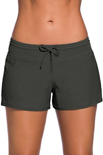 Cokar Damen Badeshorts Bikinihose Hotpants Sportbikini Schwimmshorts Bunte Farben, Bottom-a, M grau von Cokar