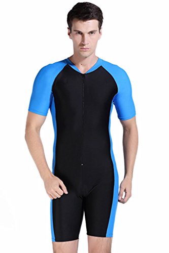 Herren Schwimmanzug Lang UV-Anzug UPF>50 Schutzkleidung Sunsuit Ganzk?rperansicht Badeanzug XL Blau-1 von Cokar