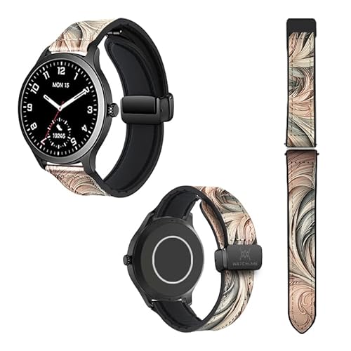 Cokitec Uhrenarmband 18 mm aus Silikon und echtem Leder: Arabeske von Cokitec