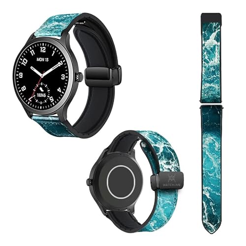 Cokitec Uhrenarmband 18 mm aus Silikon und echtem Leder: Ocean von Cokitec