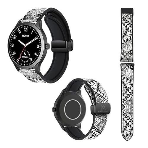 Cokitec Uhrenarmband 18 mm aus Silikon und echtem Leder: Polynesisch von Cokitec