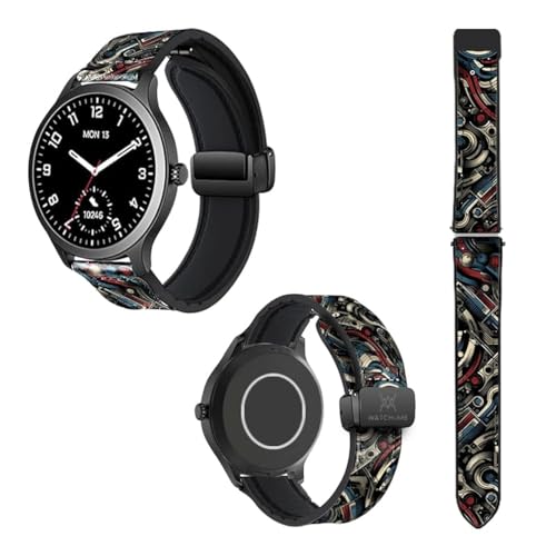 Cokitec Uhrenarmband 22 mm aus Silikon und echtem Leder: America von Cokitec